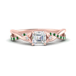 Load image into Gallery viewer, infinity-daisy-floral-asscher-cut-emerald-engagement-ring-in-rose-gold-FD9986ASRGEMGR-NL-RG
