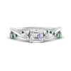 Load image into Gallery viewer, infinity-daisy-floral-asscher-cut-emerald-engagement-ring-in-white-gold-FD9986ASRGEMGR-NL-WG