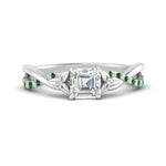 Load image into Gallery viewer, infinity-daisy-floral-asscher-cut-emerald-engagement-ring-in-white-gold-FD9986ASRGEMGR-NL-WG
