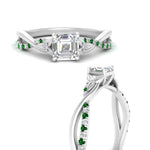 Load image into Gallery viewer, infinity-daisy-floral-asscher-cut-emerald-engagement-ring-in-white-gold-FD9986ASRGEMGR-NL-WG
