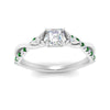 Load image into Gallery viewer, infinity-daisy-floral-asscher-cut-emerald-engagement-ring-in-white-gold-FD9986ASRGEMGR-NL-WG
