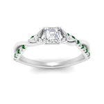 Load image into Gallery viewer, infinity-daisy-floral-asscher-cut-emerald-engagement-ring-in-white-gold-FD9986ASRGEMGR-NL-WG
