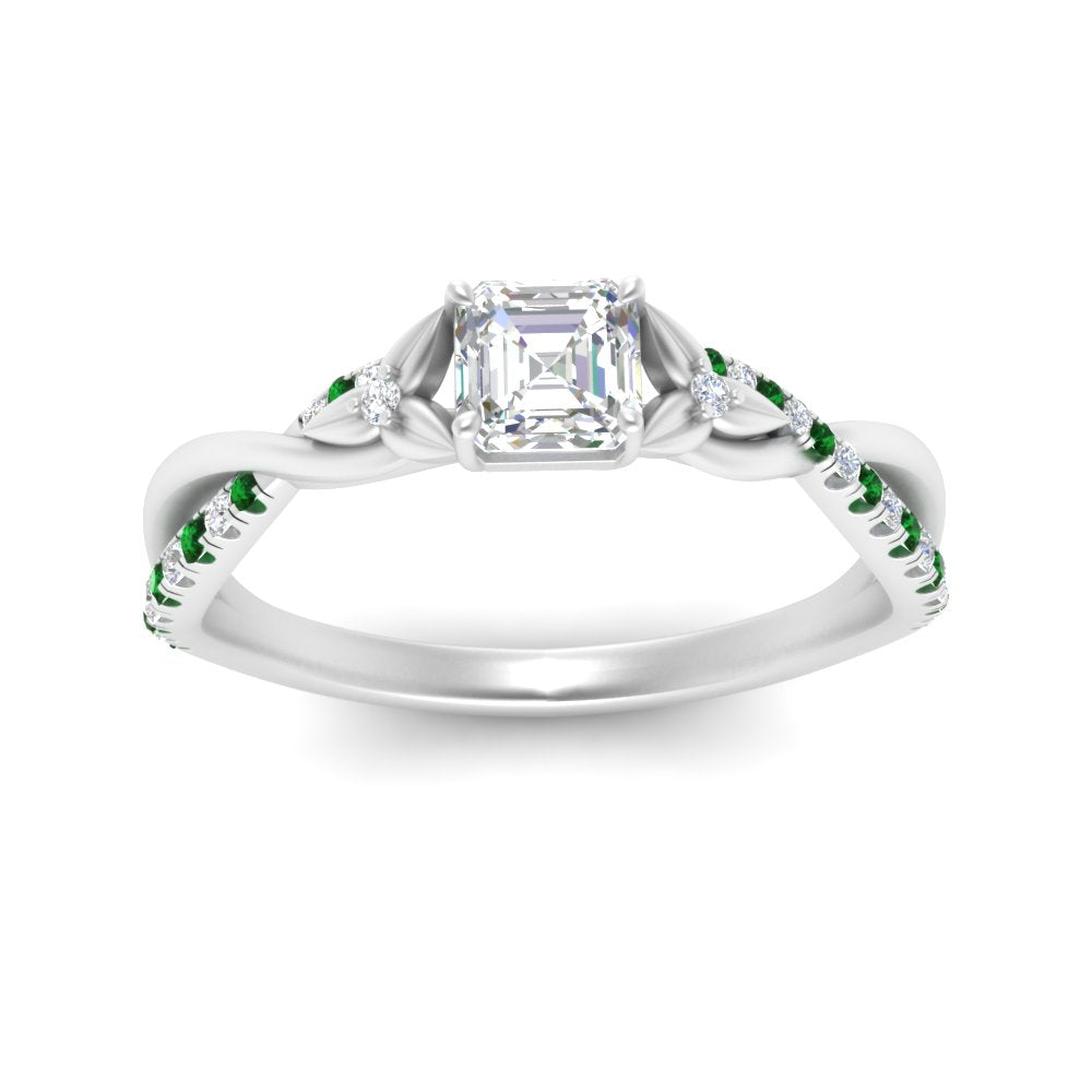 infinity-daisy-floral-asscher-cut-emerald-engagement-ring-in-white-gold-FD9986ASRGEMGR-NL-WG