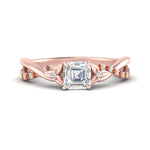 Load image into Gallery viewer, infinity-daisy-floral-asscher-cut-orange-sapphire-engagement-ring-in-rose-gold-FD9986ASRGSAOR-NL-RG
