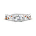 Thumbnail 45 - infinity-daisy-floral-asscher-cut-orange-sapphire-engagement-ring-in-white-gold-FD9986ASRGSAOR-NL-WG