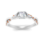 Load image into Gallery viewer, infinity-daisy-floral-asscher-cut-orange-sapphire-engagement-ring-in-white-gold-FD9986ASRGSAOR-NL-WG
