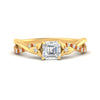 Load image into Gallery viewer, infinity-daisy-floral-asscher-cut-orange-sapphire-engagement-ring-in-yellow-gold-FD9986ASRGSAOR-NL-YG