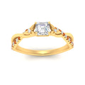 Thumbnail 43 - infinity-daisy-floral-asscher-cut-orange-sapphire-engagement-ring-in-yellow-gold-FD9986ASRGSAOR-NL-YG