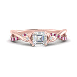 Load image into Gallery viewer, infinity-daisy-floral-asscher-cut-pink-sapphire-engagement-ring-in-rose-gold-FD9986ASRGSADRPI-NL-RG

