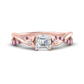Thumbnail 37 - infinity-daisy-floral-asscher-cut-pink-sapphire-engagement-ring-in-rose-gold-FD9986ASRGSADRPI-NL-RG