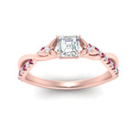 Load image into Gallery viewer, infinity-daisy-floral-asscher-cut-pink-sapphire-engagement-ring-in-rose-gold-FD9986ASRGSADRPI-NL-RG
