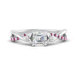 Load image into Gallery viewer, infinity-daisy-floral-asscher-cut-pink-sapphire-engagement-ring-in-white-gold-FD9986ASRGSADRPI-NL-WG
