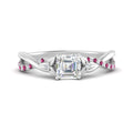 Thumbnail 33 - infinity-daisy-floral-asscher-cut-pink-sapphire-engagement-ring-in-white-gold-FD9986ASRGSADRPI-NL-WG