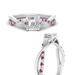 Load image into Gallery viewer, infinity-daisy-floral-asscher-cut-pink-sapphire-engagement-ring-in-white-gold-FD9986ASRGSADRPI-NL-WG

