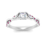 Load image into Gallery viewer, infinity-daisy-floral-asscher-cut-pink-sapphire-engagement-ring-in-white-gold-FD9986ASRGSADRPI-NL-WG
