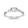 Load image into Gallery viewer, infinity-daisy-floral-asscher-cut-pink-sapphire-engagement-ring-in-white-gold-FD9986ASRGSADRPI-NL-WG