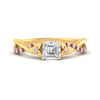 Load image into Gallery viewer, infinity-daisy-floral-asscher-cut-pink-sapphire-engagement-ring-in-yellow-gold-FD9986ASRGSADRPI-NL-YG