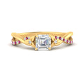 Thumbnail 29 - infinity-daisy-floral-asscher-cut-pink-sapphire-engagement-ring-in-yellow-gold-FD9986ASRGSADRPI-NL-YG