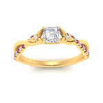 Load image into Gallery viewer, infinity-daisy-floral-asscher-cut-pink-sapphire-engagement-ring-in-yellow-gold-FD9986ASRGSADRPI-NL-YG
