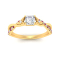 Thumbnail 31 - infinity-daisy-floral-asscher-cut-pink-sapphire-engagement-ring-in-yellow-gold-FD9986ASRGSADRPI-NL-YG