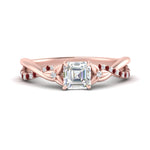 Load image into Gallery viewer, infinity-daisy-floral-asscher-cut-ruby-engagement-ring-in-rose-gold-FD9986ASRGRUDR-NL-RG
