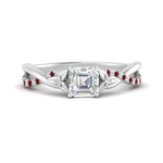 Load image into Gallery viewer, infinity-daisy-floral-asscher-cut-ruby-engagement-ring-in-white-gold-FD9986ASRGRUDR-NL-WG
