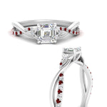 Load image into Gallery viewer, infinity-daisy-floral-asscher-cut-ruby-engagement-ring-in-white-gold-FD9986ASRGRUDR-NL-WG
