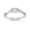 Load image into Gallery viewer, infinity-daisy-floral-asscher-cut-ruby-engagement-ring-in-white-gold-FD9986ASRGRUDR-NL-WG