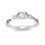 Load image into Gallery viewer, infinity-daisy-floral-asscher-cut-ruby-engagement-ring-in-white-gold-FD9986ASRGRUDR-NL-WG
