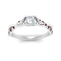Thumbnail 71 - infinity-daisy-floral-asscher-cut-ruby-engagement-ring-in-white-gold-FD9986ASRGRUDR-NL-WG