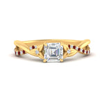 Load image into Gallery viewer, infinity-daisy-floral-asscher-cut-ruby-engagement-ring-in-yellow-gold-FD9986ASRGRUDR-NL-YG
