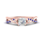Load image into Gallery viewer, infinity-daisy-floral-asscher-cut-sapphire-engagement-ring-in-rose-gold-FD9986ASRGSABL-NL-RG
