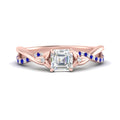 Thumbnail 25 - infinity-daisy-floral-asscher-cut-sapphire-engagement-ring-in-rose-gold-FD9986ASRGSABL-NL-RG