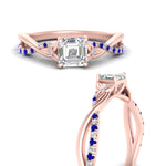 Load image into Gallery viewer, infinity-daisy-floral-asscher-cut-sapphire-engagement-ring-in-rose-gold-FD9986ASRGSABL-NL-RG
