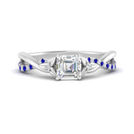 Load image into Gallery viewer, infinity-daisy-floral-asscher-cut-sapphire-engagement-ring-in-white-gold-FD9986ASRGSABL-NL-WG
