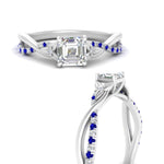 Load image into Gallery viewer, infinity-daisy-floral-asscher-cut-sapphire-engagement-ring-in-white-gold-FD9986ASRGSABL-NL-WG
