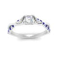 Thumbnail 23 - infinity-daisy-floral-asscher-cut-sapphire-engagement-ring-in-white-gold-FD9986ASRGSABL-NL-WG