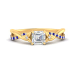 Load image into Gallery viewer, infinity-daisy-floral-asscher-cut-sapphire-engagement-ring-in-yellow-gold-FD9986ASRGSABL-NL-YG
