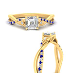 Load image into Gallery viewer, infinity-daisy-floral-asscher-cut-sapphire-engagement-ring-in-yellow-gold-FD9986ASRGSABL-NL-YG
