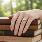 Load image into Gallery viewer, infinity-daisy-floral-cushion-cut-black-diamond-engagement-ring-in-white-gold-FD9986CU
