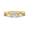 Load image into Gallery viewer, infinity-daisy-floral-cushion-cut-black-diamond-engagement-ring-in-yellow-gold-FD9986CURGBLACK-NL-YG
