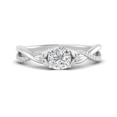 Cushion Cut Infinity Daisy Floral Diamond Ring