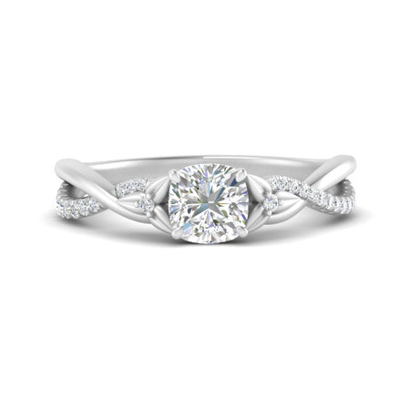 Cushion Cut Infinity Daisy Floral Diamond Ring