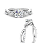 Load image into Gallery viewer, infinity-daisy-floral-cushion-cut-diamond-engagement-ring-in-white-gold-FD9986CUR-NL-WG
