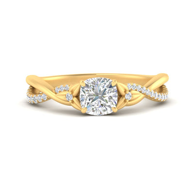 Cushion Cut Infinity Daisy Floral Diamond Ring