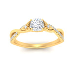 Load image into Gallery viewer, infinity-daisy-floral-cushion-cut-diamond-engagement-ring-in-yellow-gold-FD9986CUR-NL-YG
