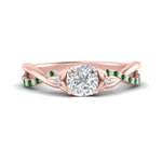 Load image into Gallery viewer, infinity-daisy-floral-cushion-cut-emerald-engagement-ring-in-rose-gold-FD9986CURGEMGR-NL-RG
