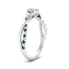 Load image into Gallery viewer, infinity-daisy-floral-cushion-cut-emerald-engagement-ring-in-white-gold-FD9986CURGEMGR-NL-WG