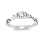 Load image into Gallery viewer, infinity-daisy-floral-cushion-cut-emerald-engagement-ring-in-white-gold-FD9986CURGEMGR-NL-WG

