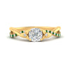 Load image into Gallery viewer, infinity-daisy-floral-cushion-cut-emerald-engagement-ring-in-yellow-gold-FD9986CURGEMGR-NL-YG